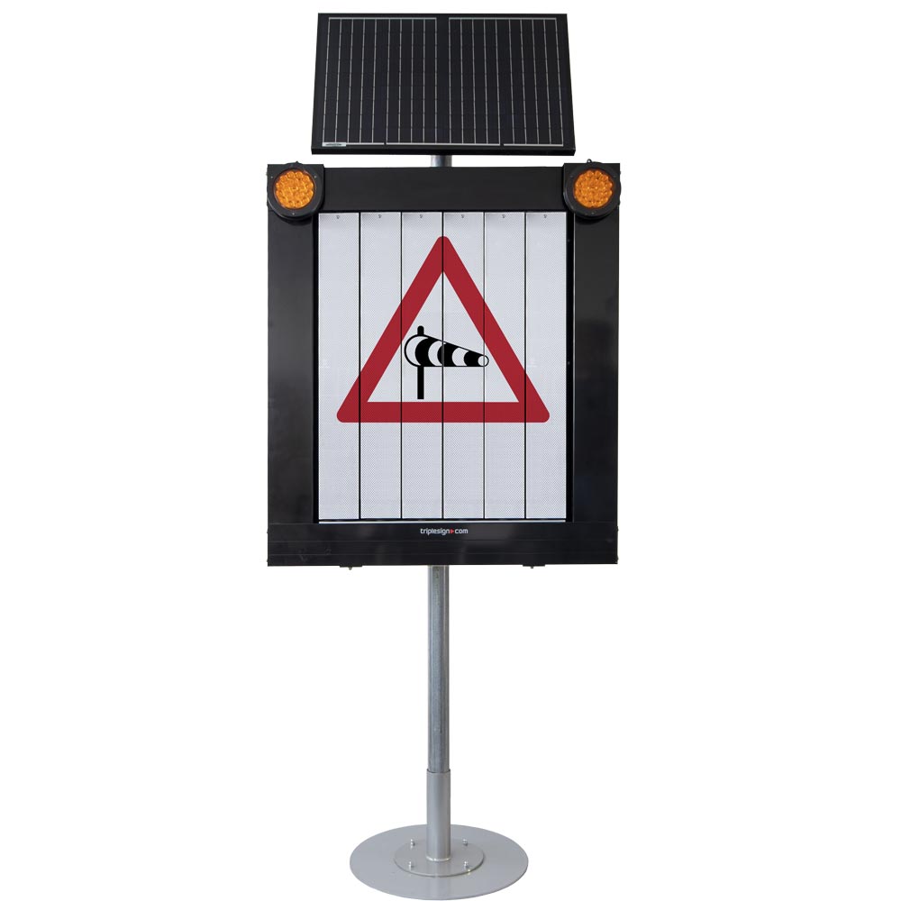 Roadside VMS by Triplesign System display high-wind warnings for safer travel in exposed areas