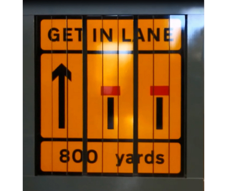 Lane closure sign
