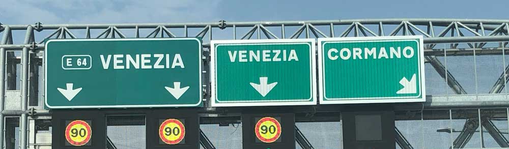 Three motorway signs