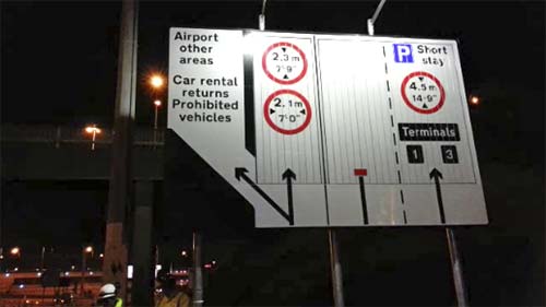 Traffic signage at night time