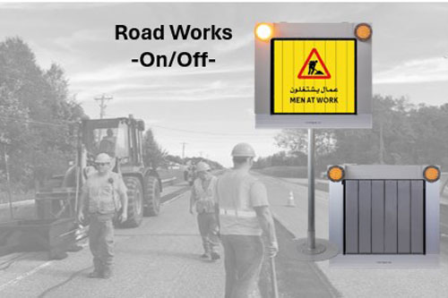 Road works sign