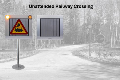 Unattended railway crossing