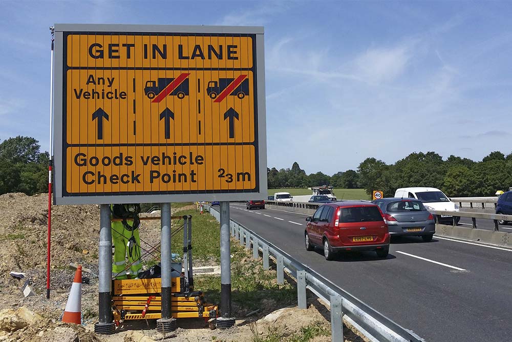 Traffic signage along the road